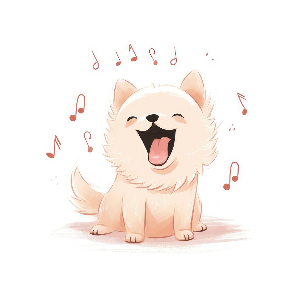 Dog singing animal mammal sketch. AI generated Image by rawpixel.