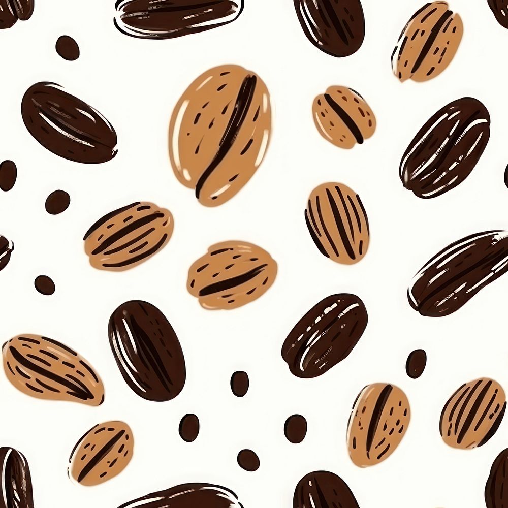 Coffee bean pattern food backgrounds. AI generated Image by rawpixel.