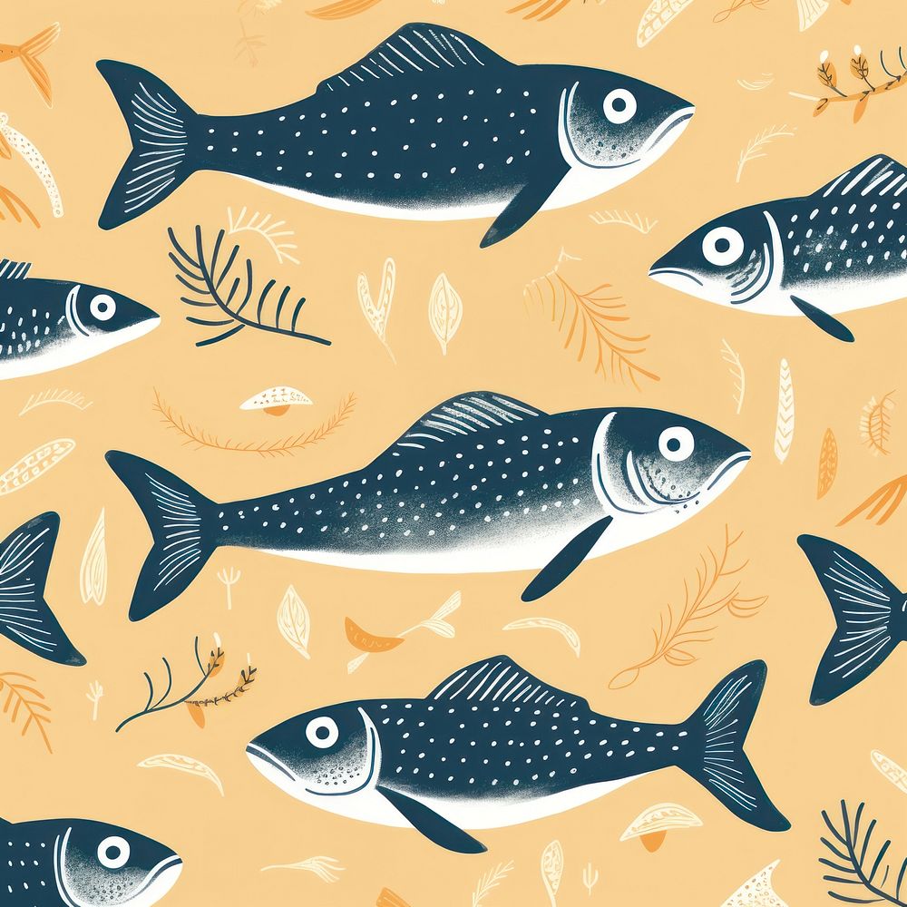 Fish pattern animal backgrounds. AI generated Image by rawpixel.