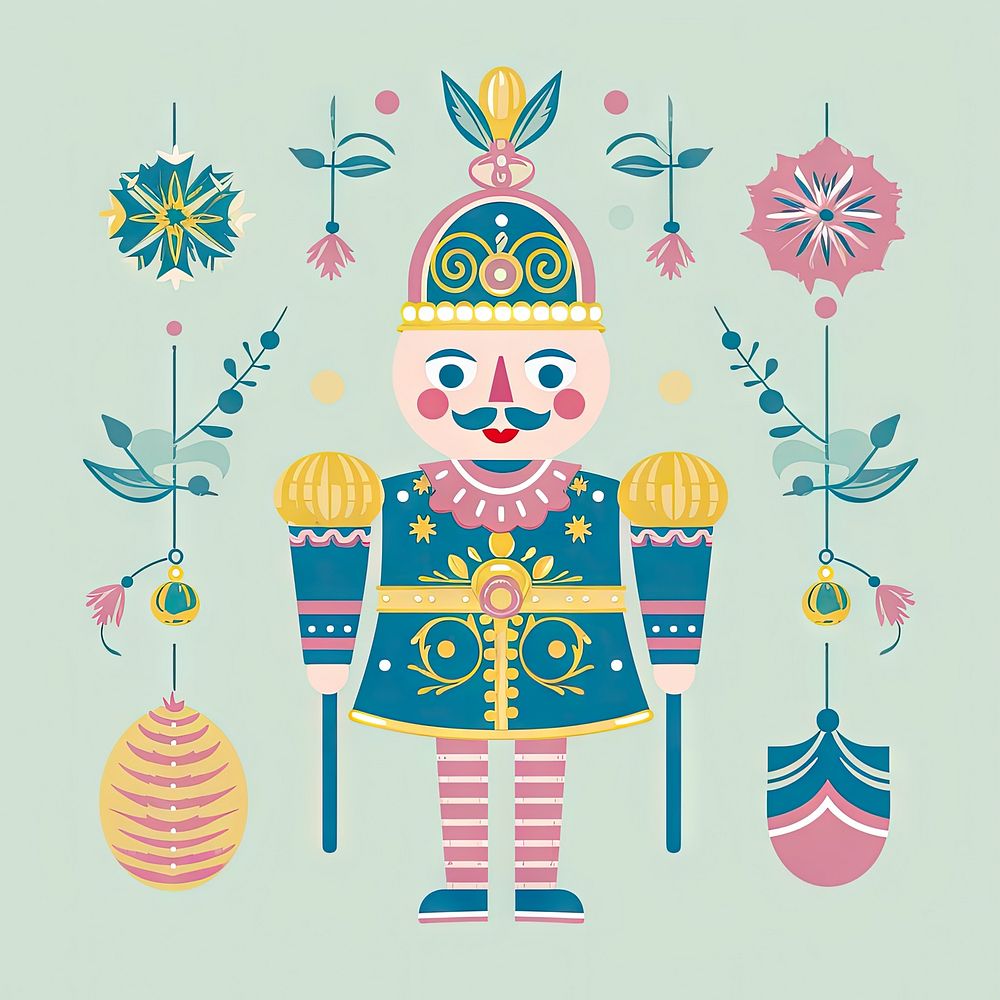 Christmas ornament art nutcracker pattern. AI generated Image by rawpixel.