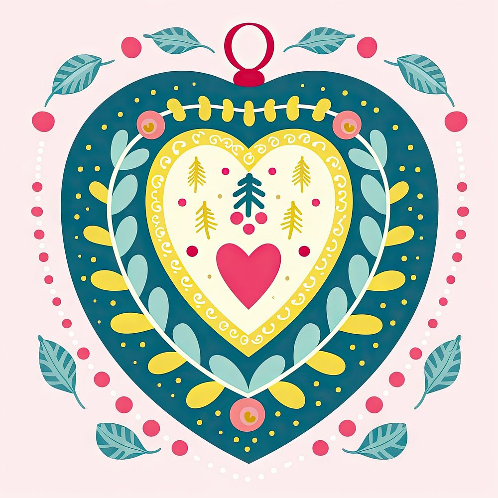 Christmas ornament pattern yellow pink. AI generated Image by rawpixel.
