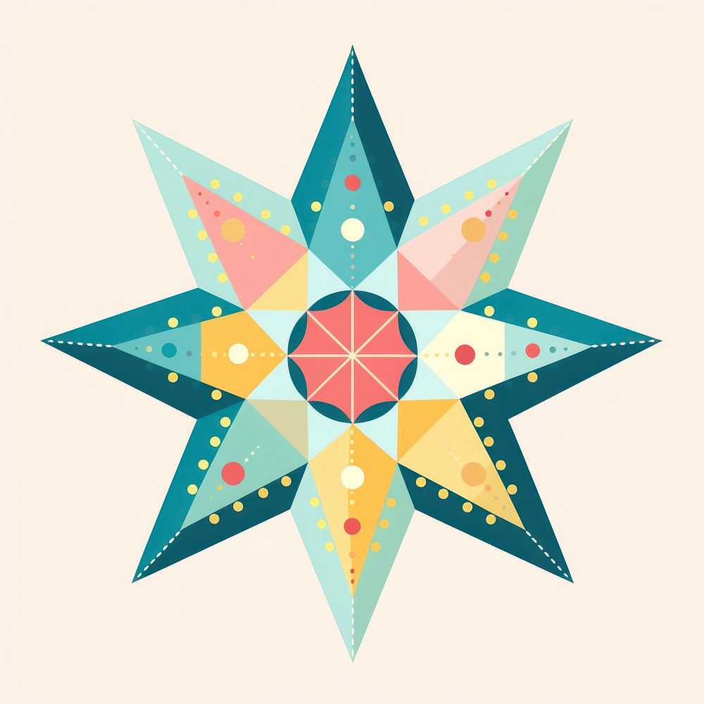 Christmas star ornament art christmas pattern. AI generated Image by rawpixel.