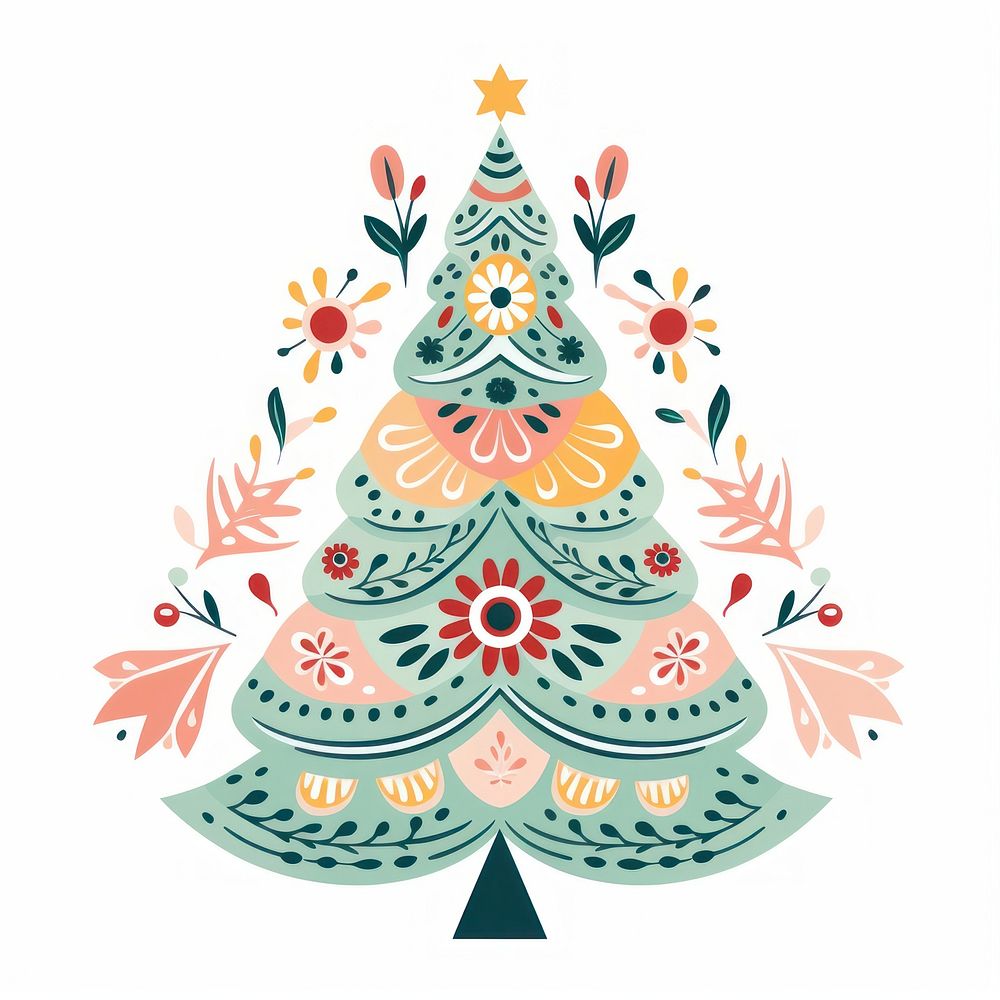 Christmas tree christmas graphics pattern. AI generated Image by rawpixel.