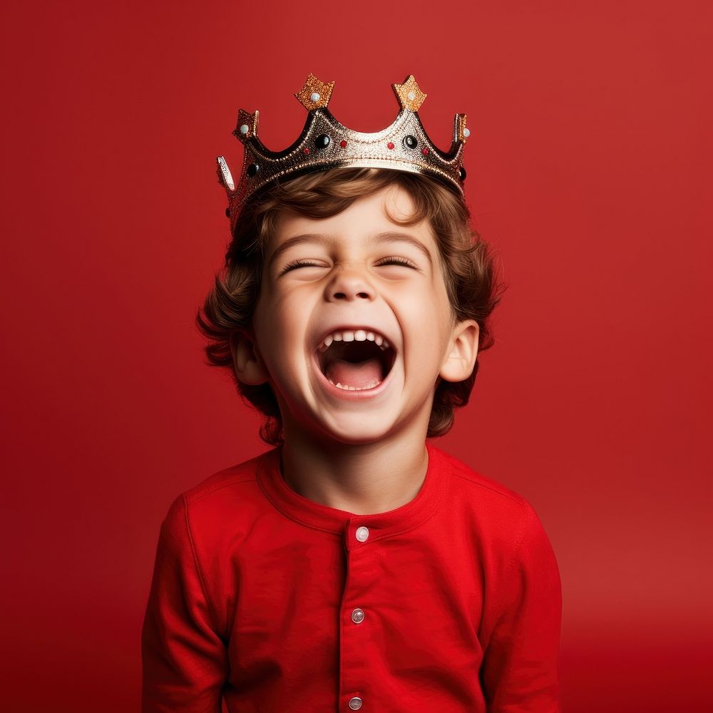 Crown happy fun red. AI generated Image by rawpixel.