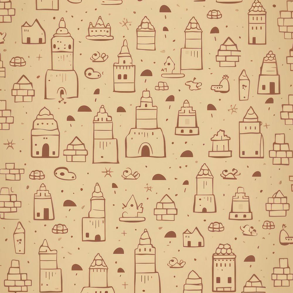 Sand castle pattern backgrounds paper. AI generated Image by rawpixel.