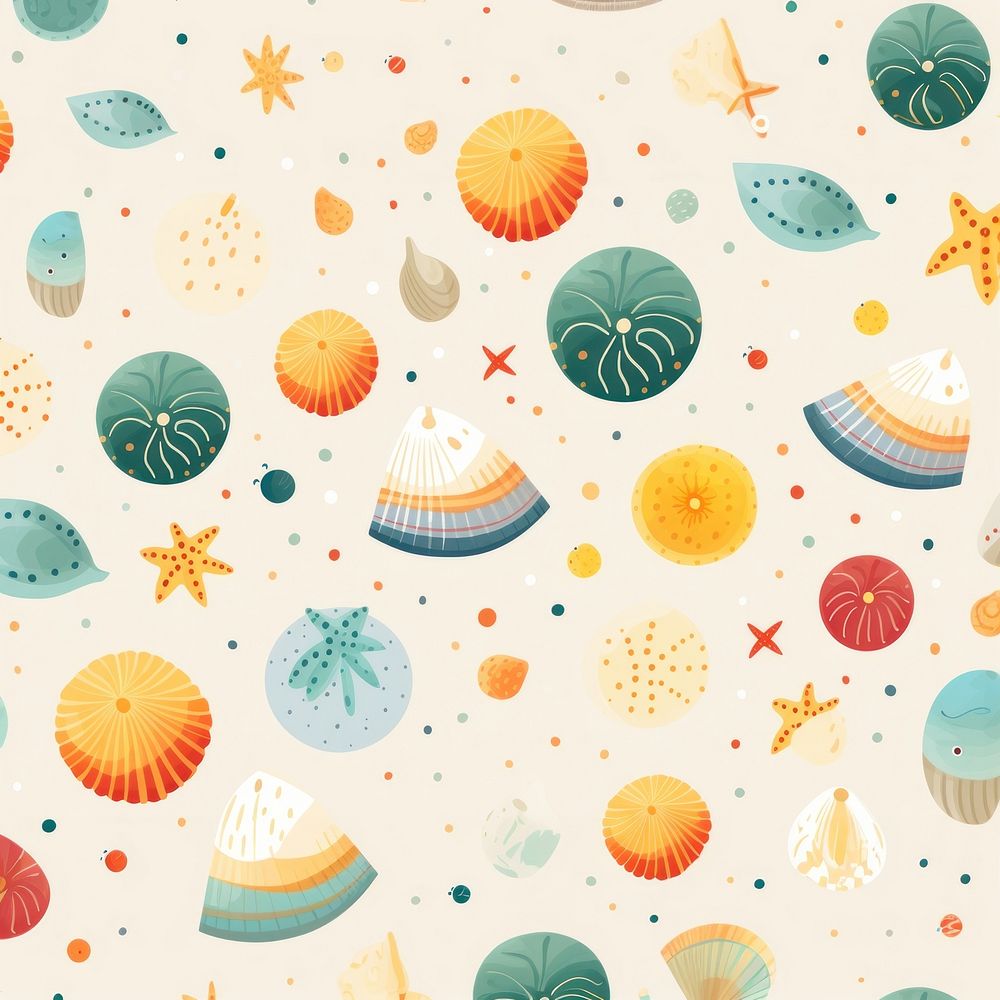 Sea shell pattern backgrounds paper. AI generated Image by rawpixel.