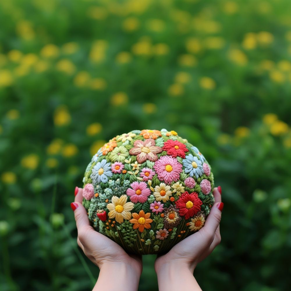 Cute little flowers sphere plant green. AI generated Image by rawpixel.