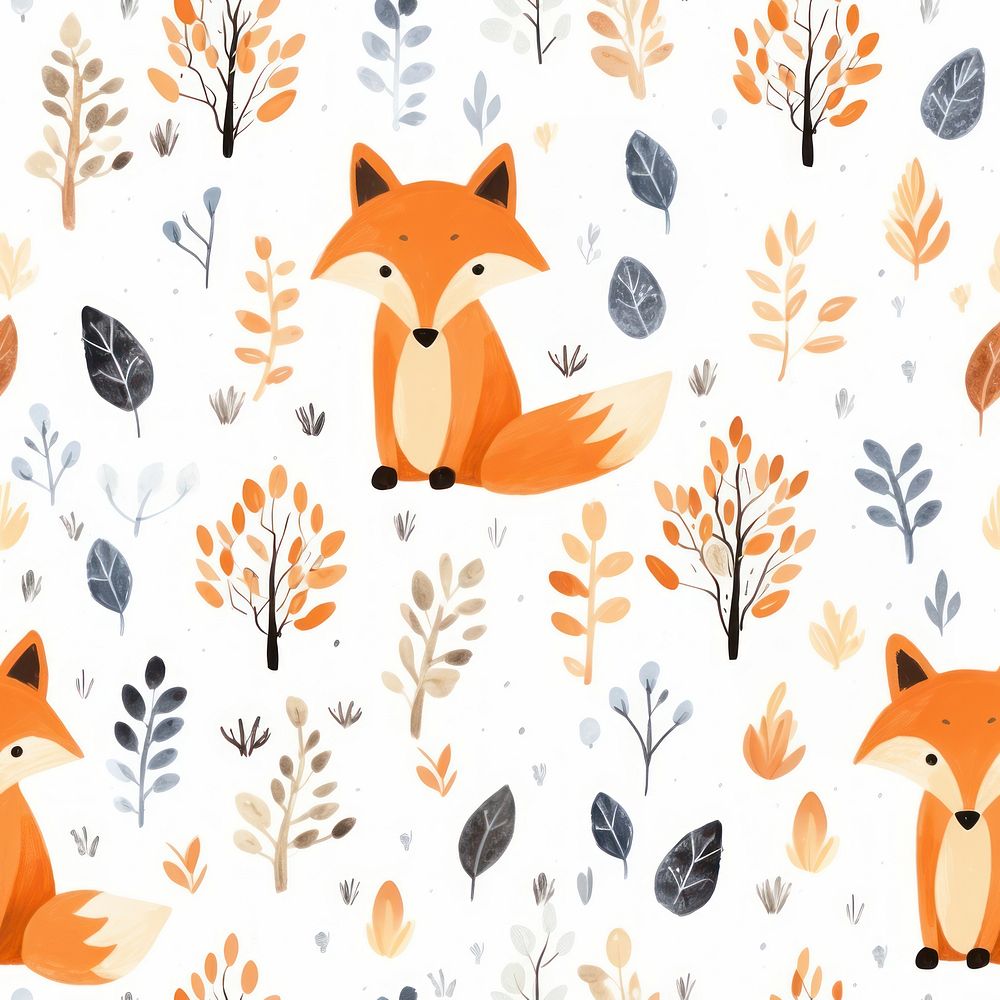 Fox pattern backgrounds illustrated. AI generated Image by rawpixel.