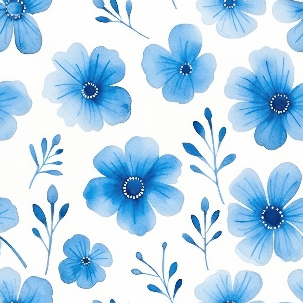 Blue flower pattern plant inflorescence. AI generated Image by rawpixel.