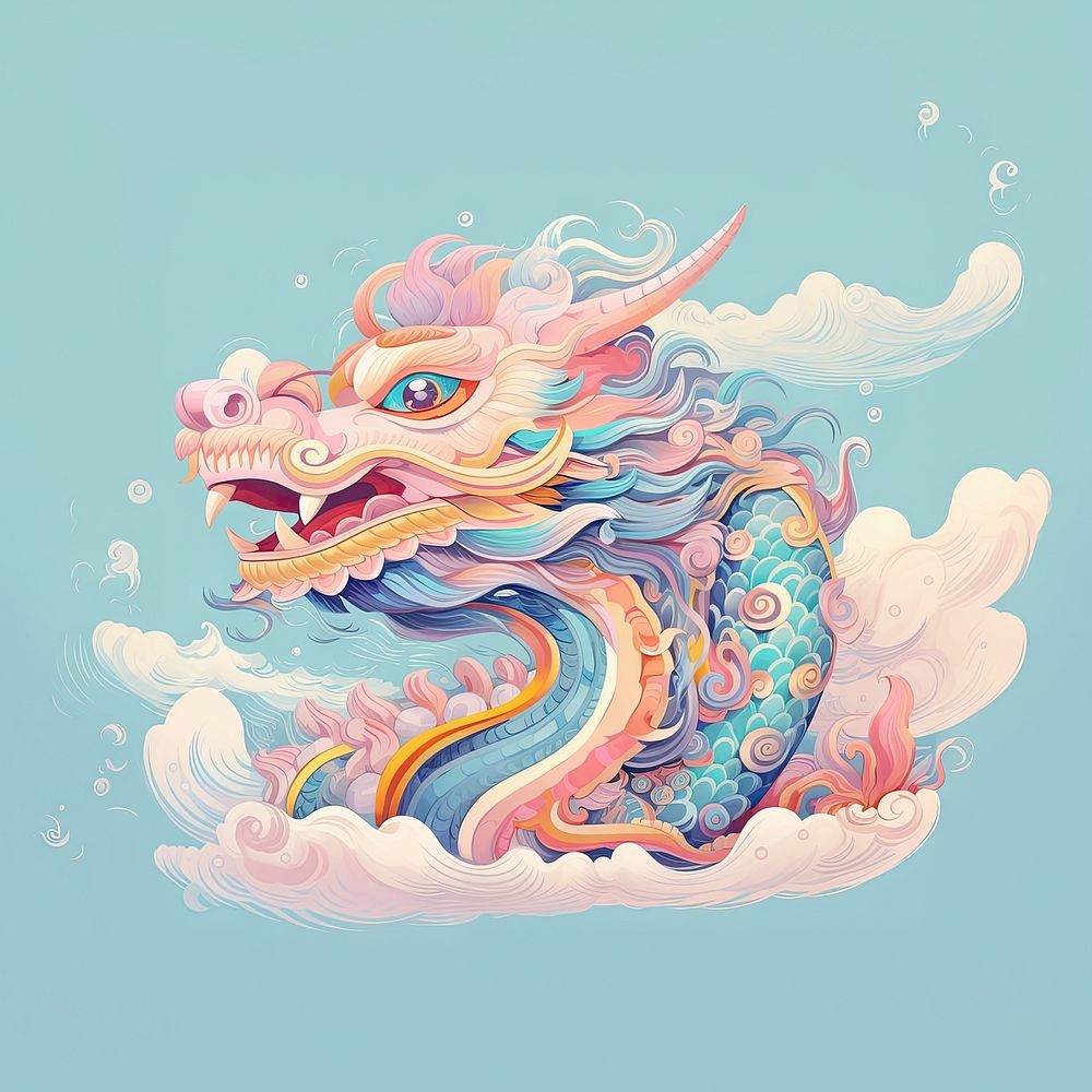 Zodiac dragon cartoon representation creativity. AI generated Image by rawpixel.