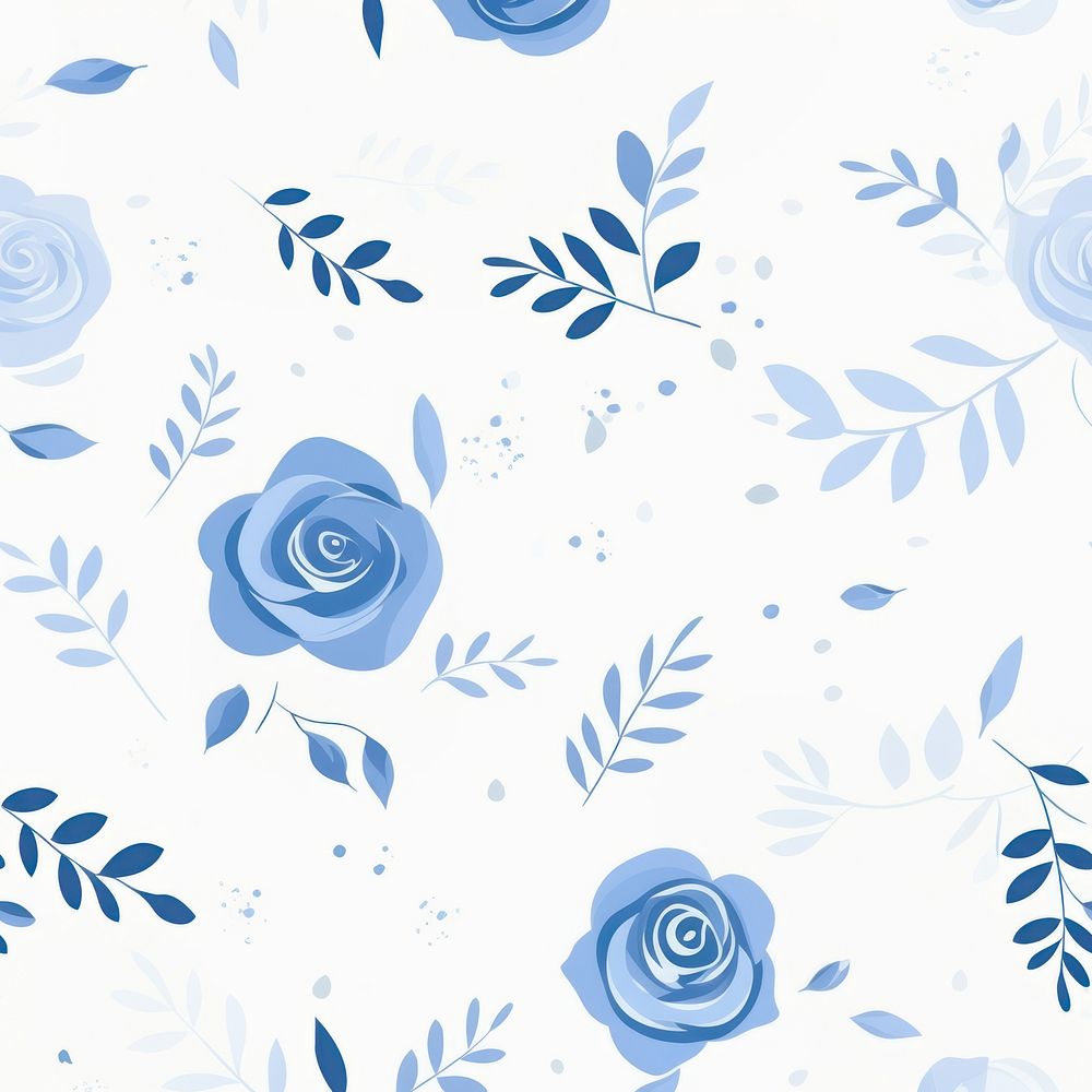 Blue rose pattern backgrounds . AI generated Image by rawpixel.