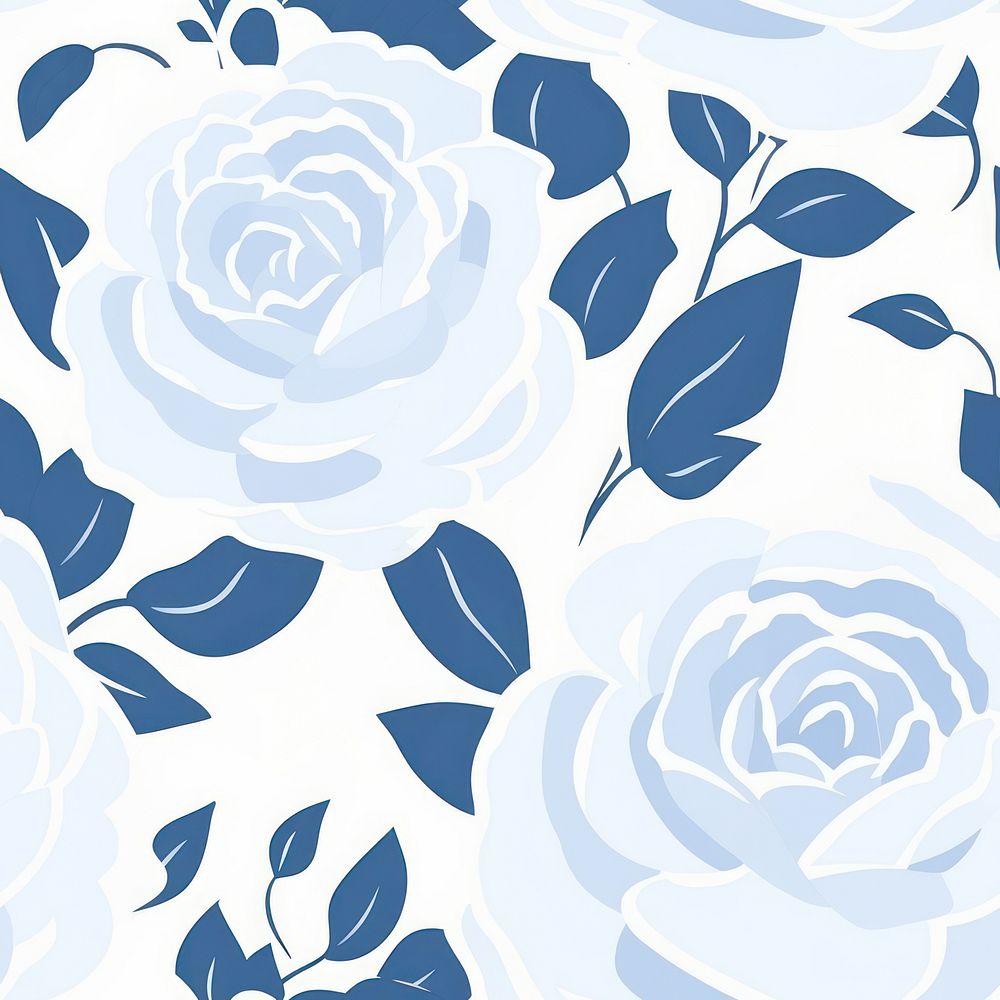 Blue rose pattern flower backgrounds. AI generated Image by rawpixel.