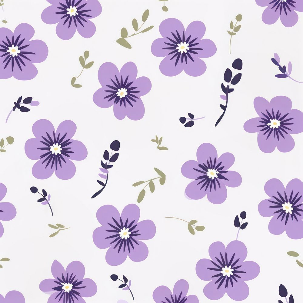 Violet flower pattern backgrounds . AI generated Image by rawpixel.