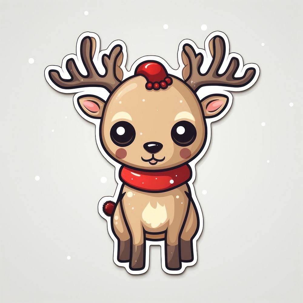Reindeer christmas animal mammal. AI generated Image by rawpixel.