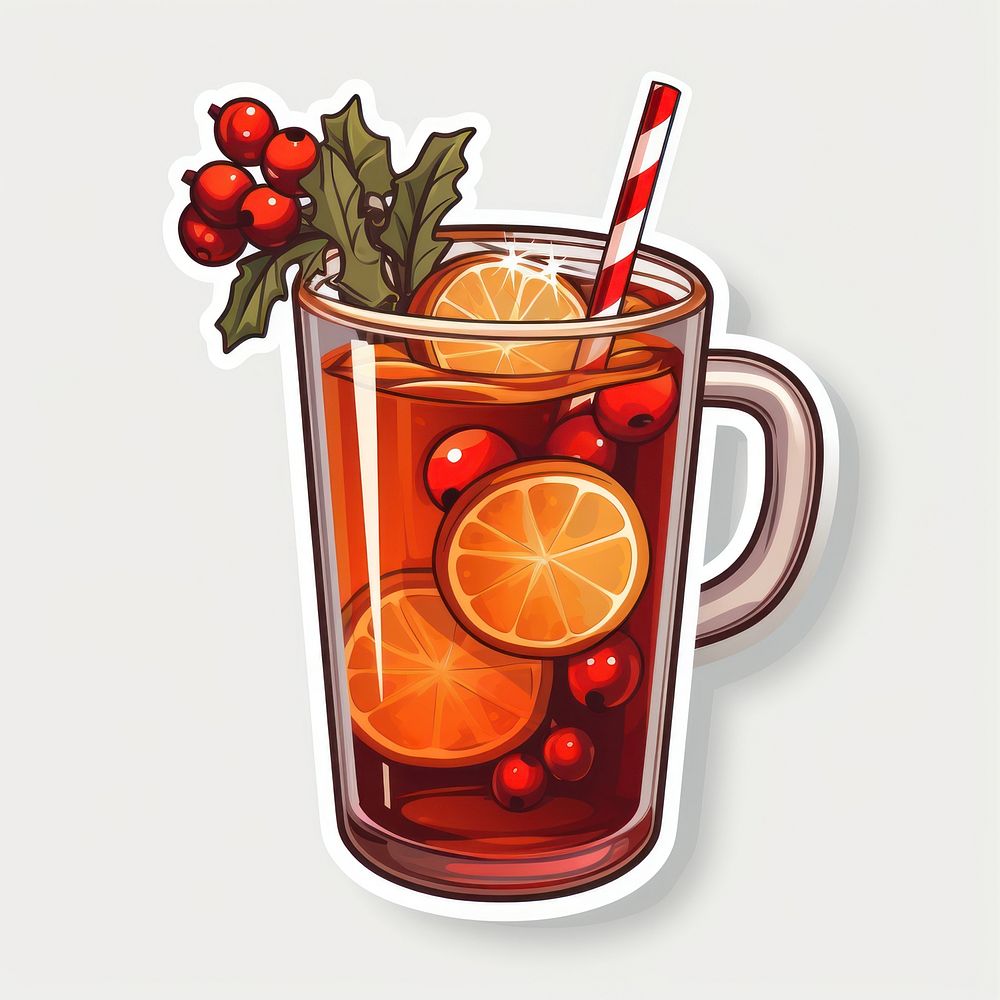 Christmas drink cocktail fruit juice. AI generated Image by rawpixel.