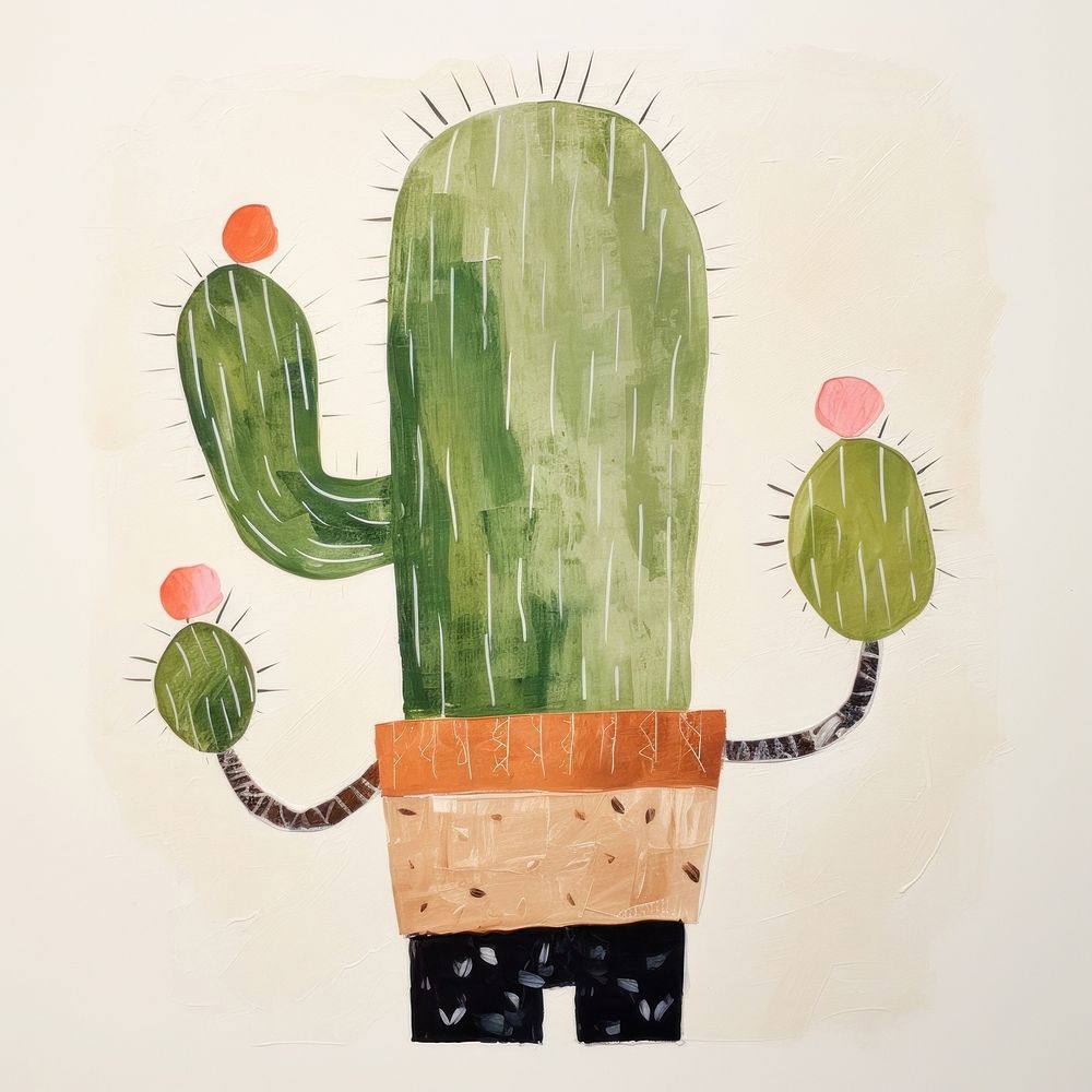 Old Man Cactus cactus plant representation. AI generated Image by rawpixel.