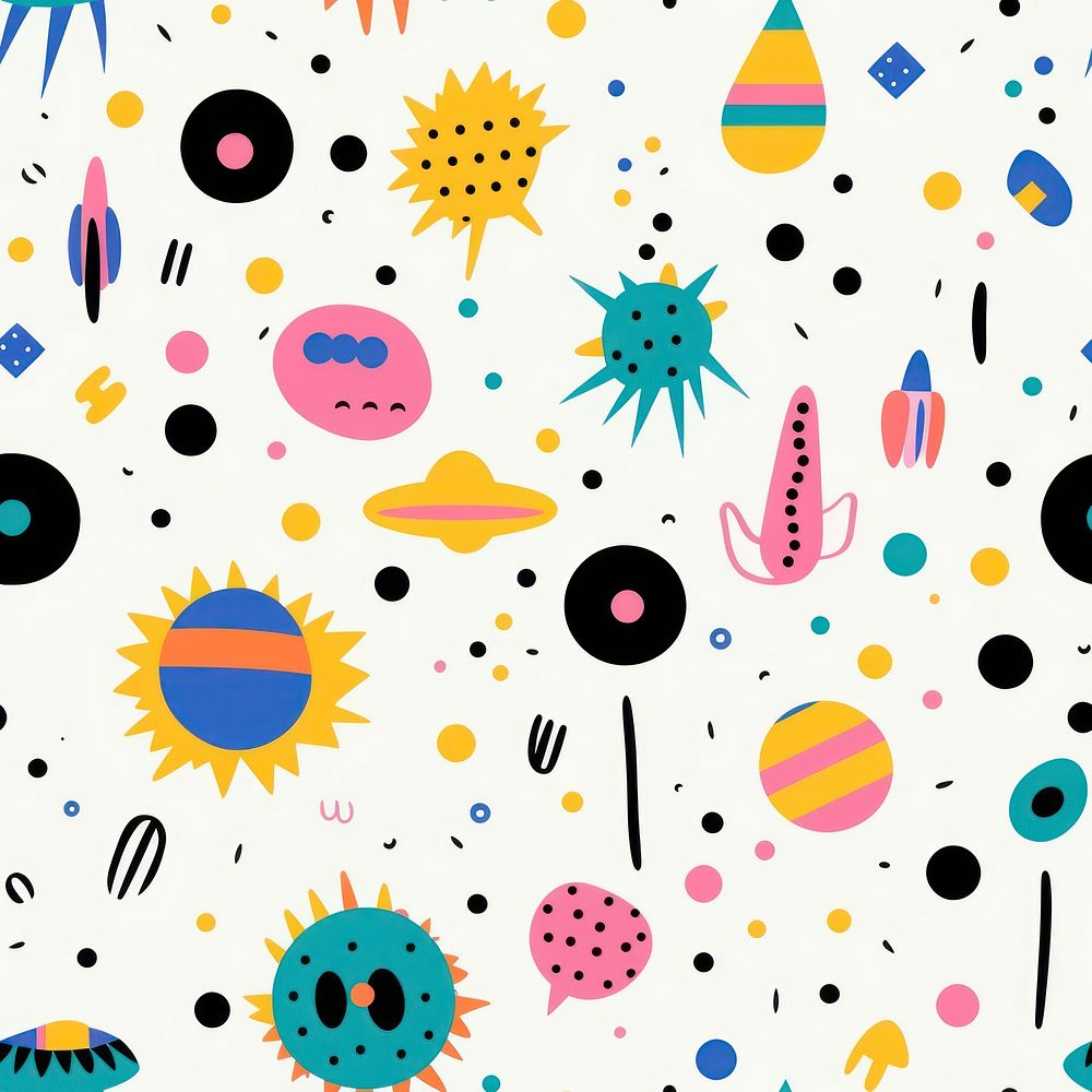 Aliens pattern backgrounds confetti. AI generated Image by rawpixel.