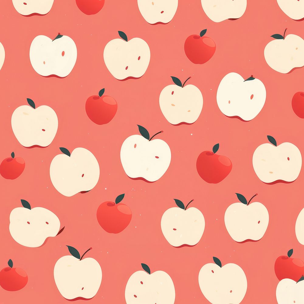 Apple pattern backgrounds repetition. AI generated Image by rawpixel.