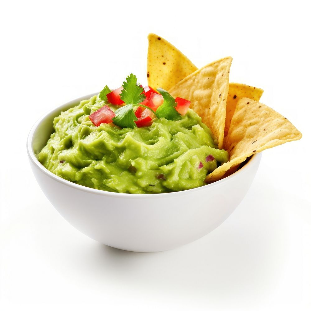 Guacamole food bowl white background. AI generated Image by rawpixel.