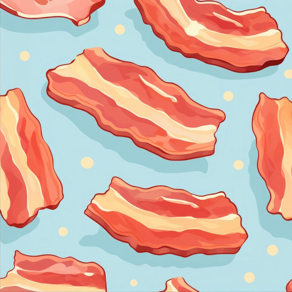 Bacon slice backgrounds pattern pork. AI generated Image by rawpixel.