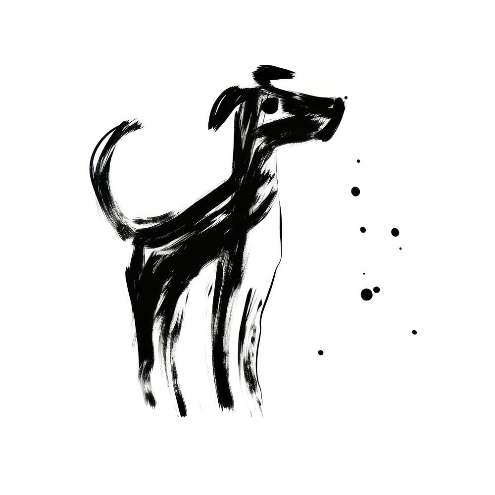 Dog drawing animal mammal. AI generated Image by rawpixel.