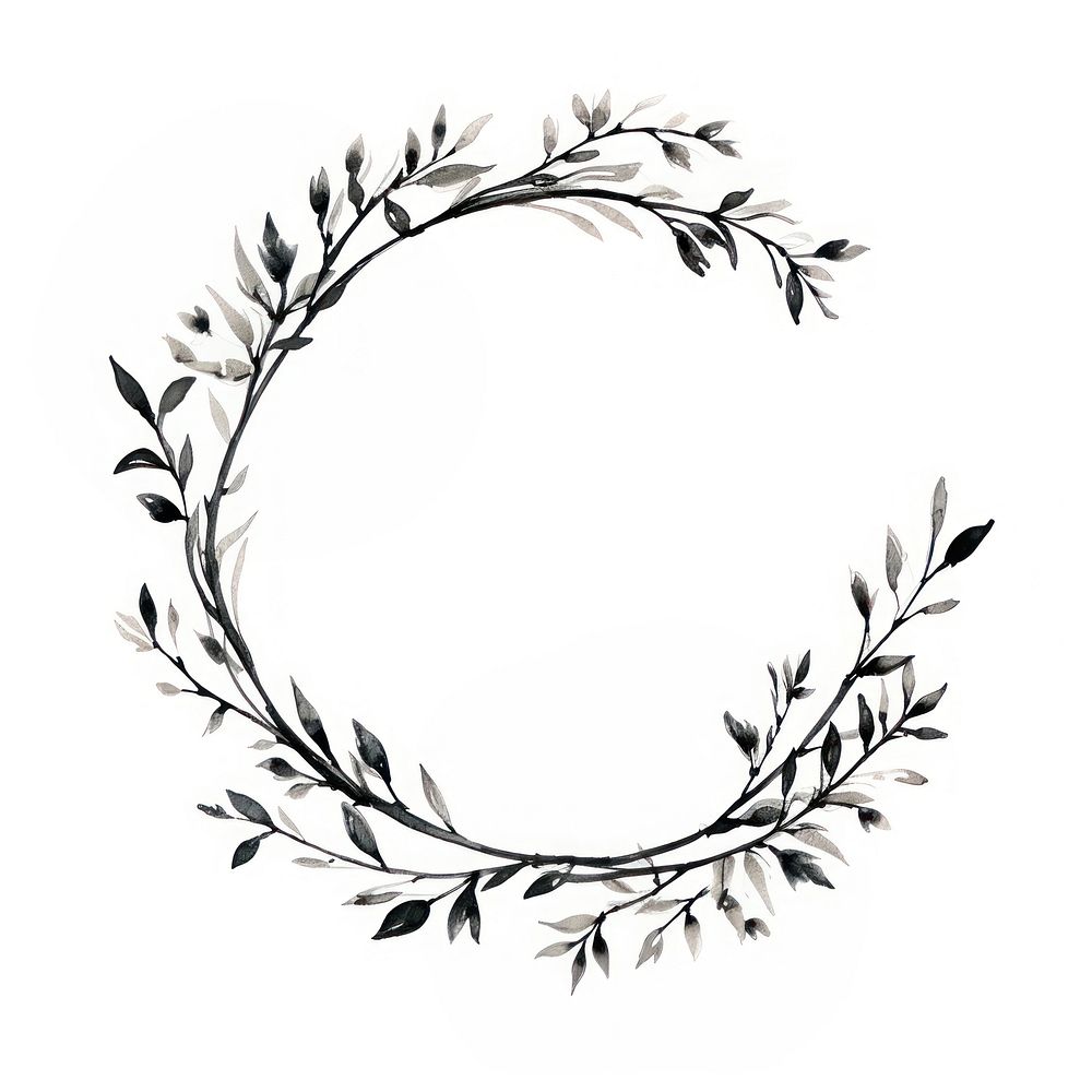 Flower wreath pattern plant white background. 