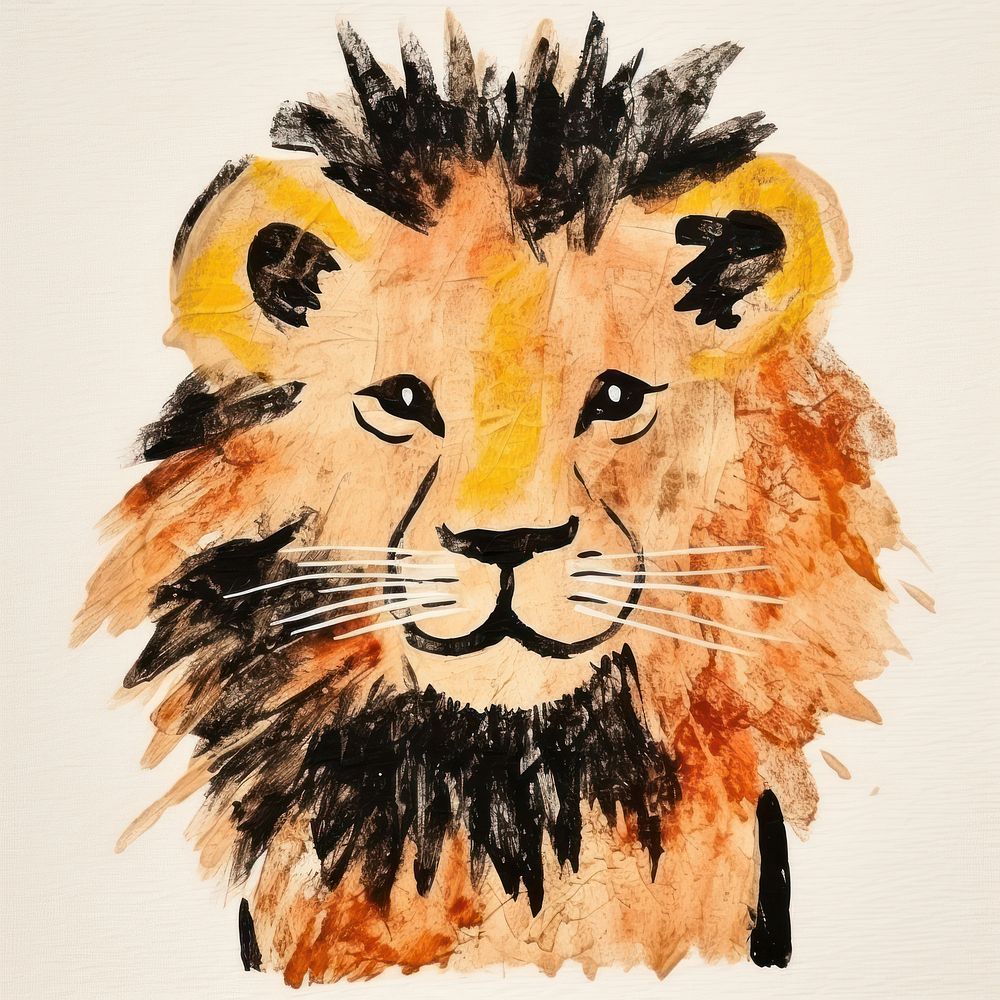 Lion mammal animal craft. AI generated Image by rawpixel.
