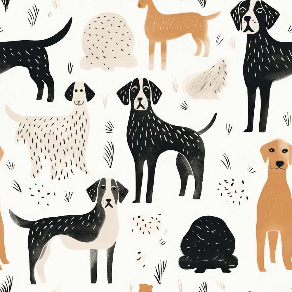 Dog pattern illustrated animal. 