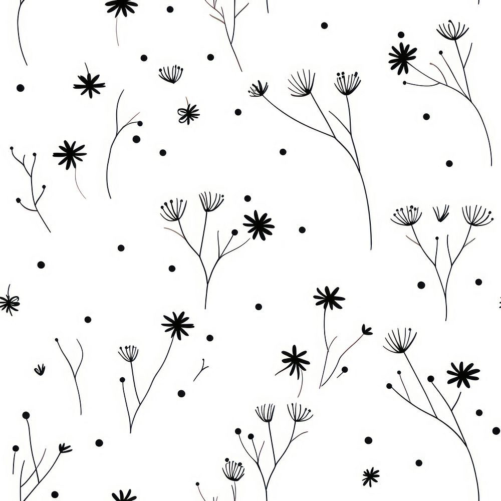 Line art flowers pattern backgrounds . 