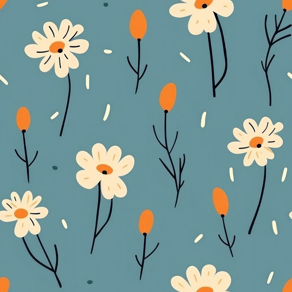 Flowers pattern backgrounds . AI generated Image by rawpixel.