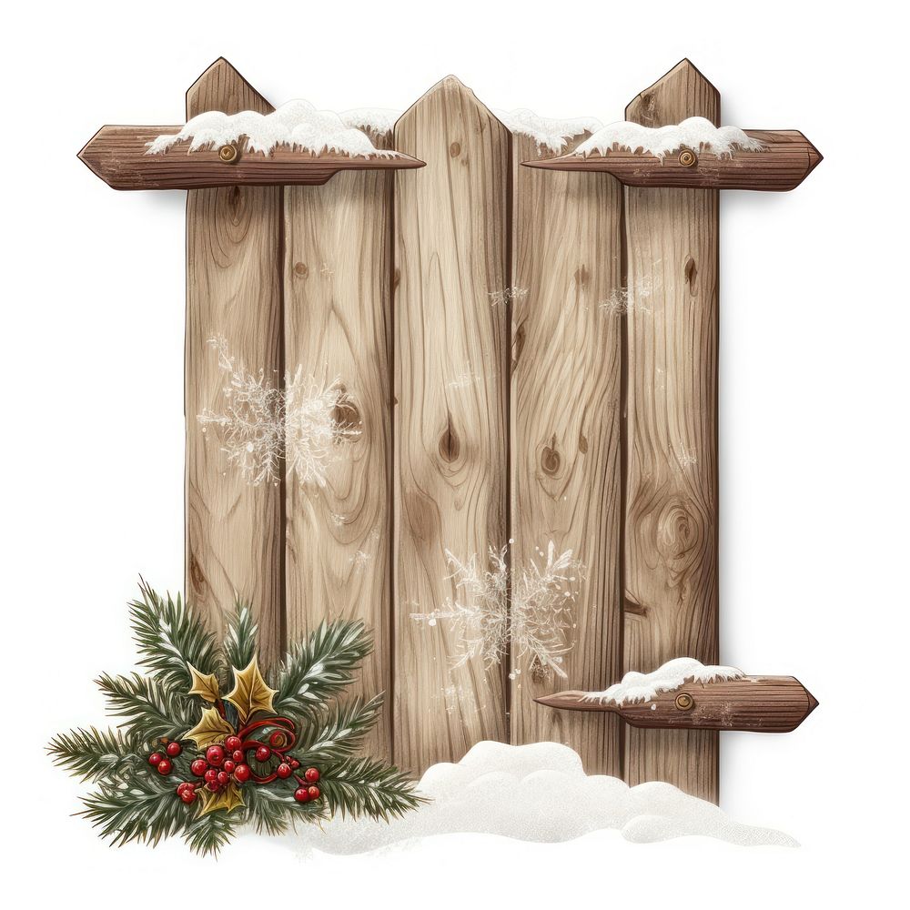 Christmas wooden signboad christmas plant tree. AI generated Image by rawpixel.
