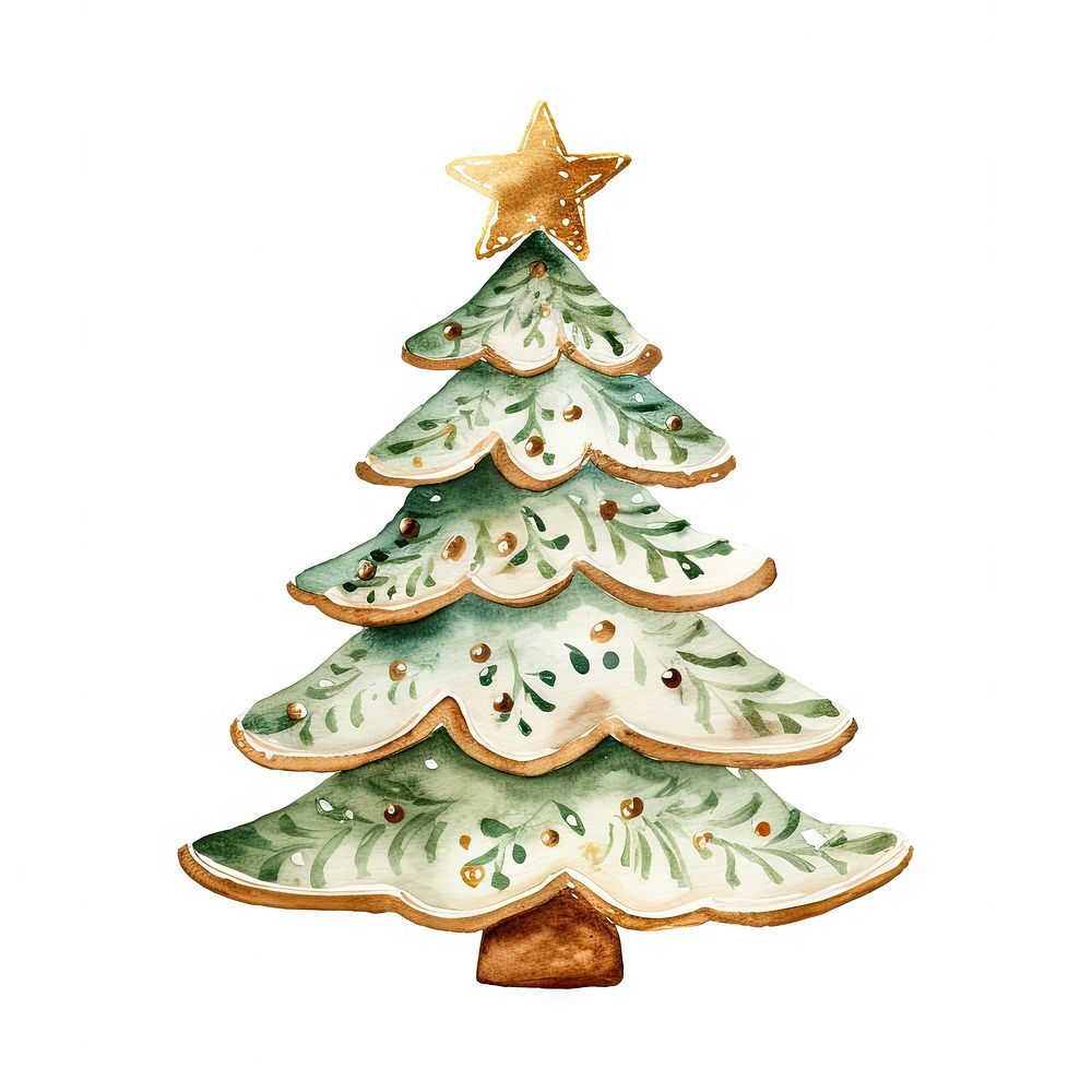 Christmas cookie tree food white background. AI generated Image by rawpixel.