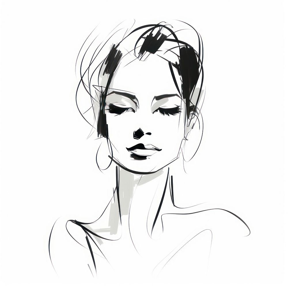 Woman drawing portrait sketch. AI generated Image by rawpixel.