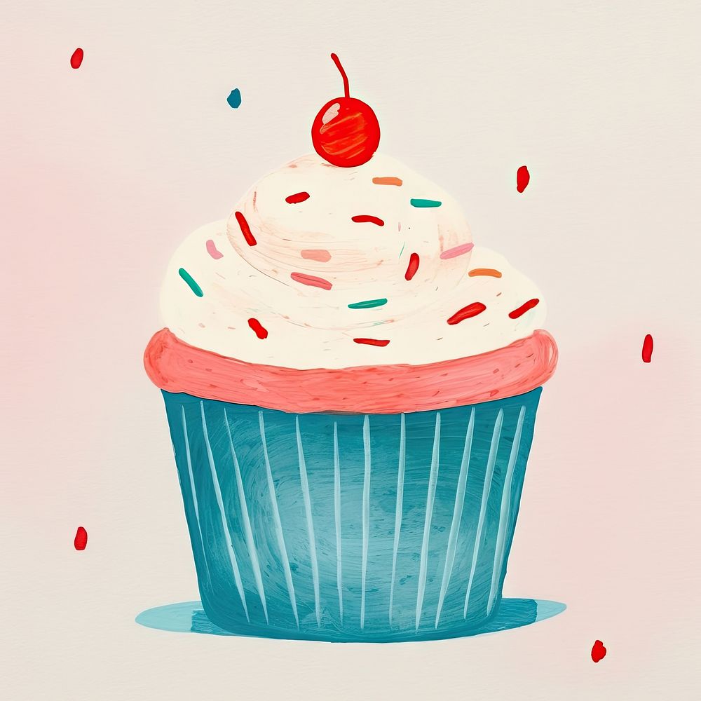 Cup cake dessert cupcake icing. AI generated Image by rawpixel.