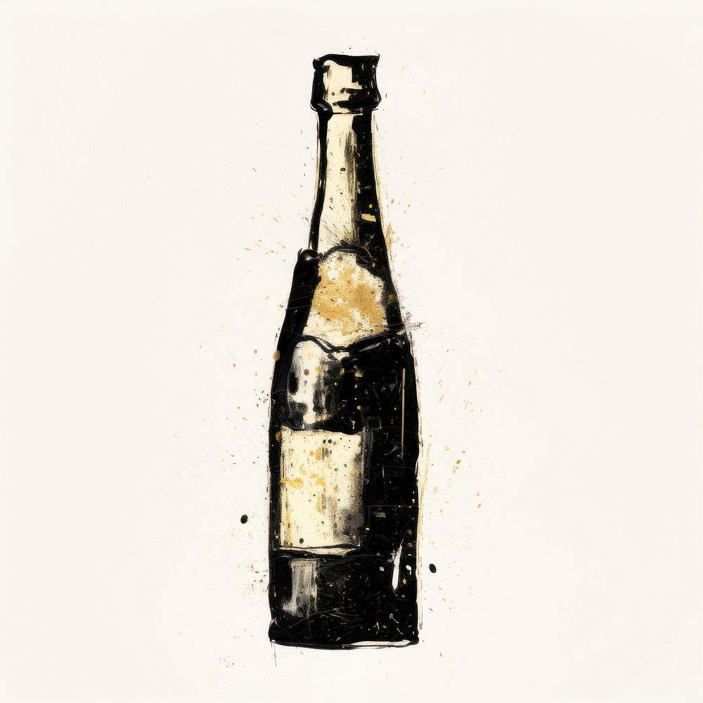 Bottle champagne beverage drink. AI generated Image by rawpixel.