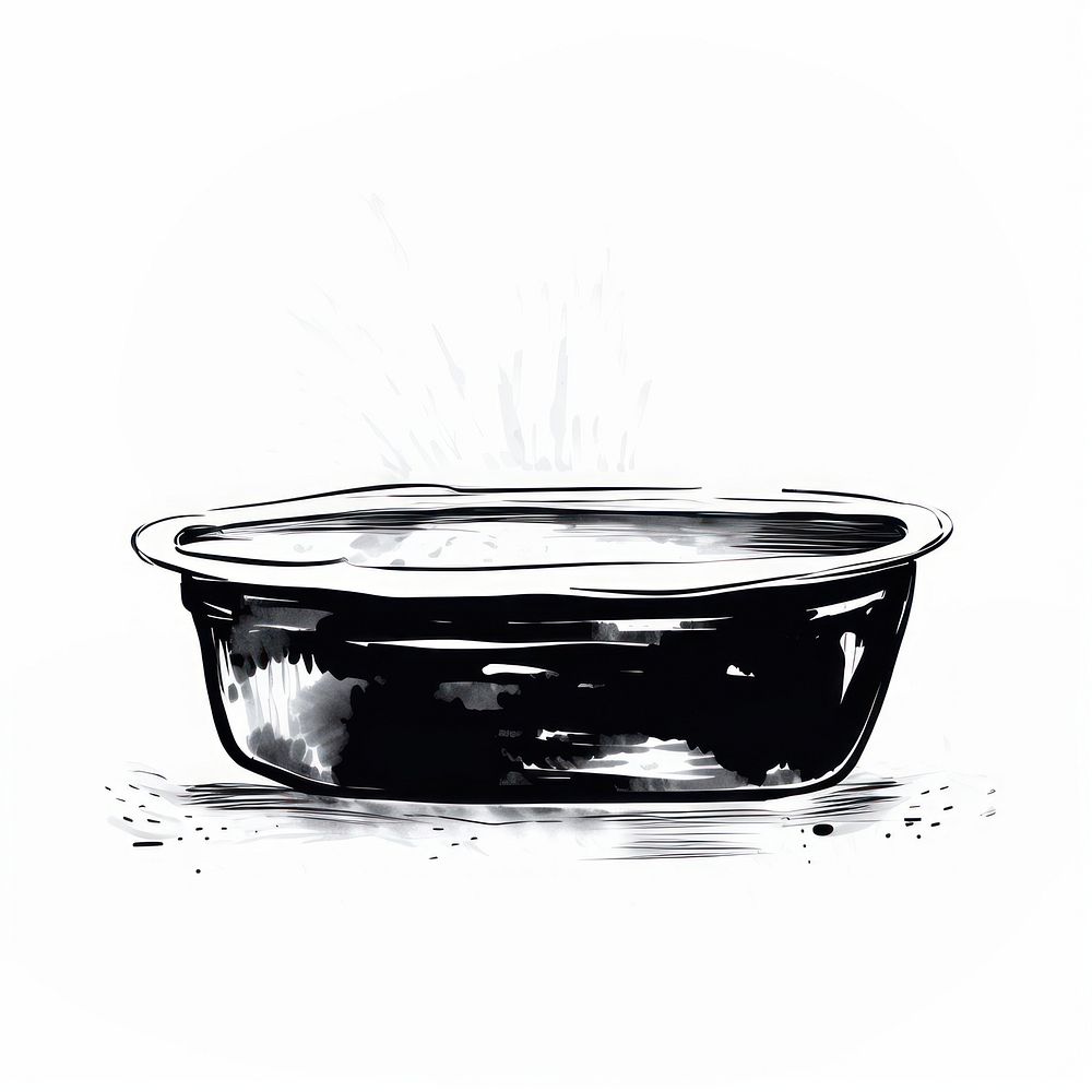 Bathtub jacuzzi black bowl white background. AI generated Image by rawpixel.