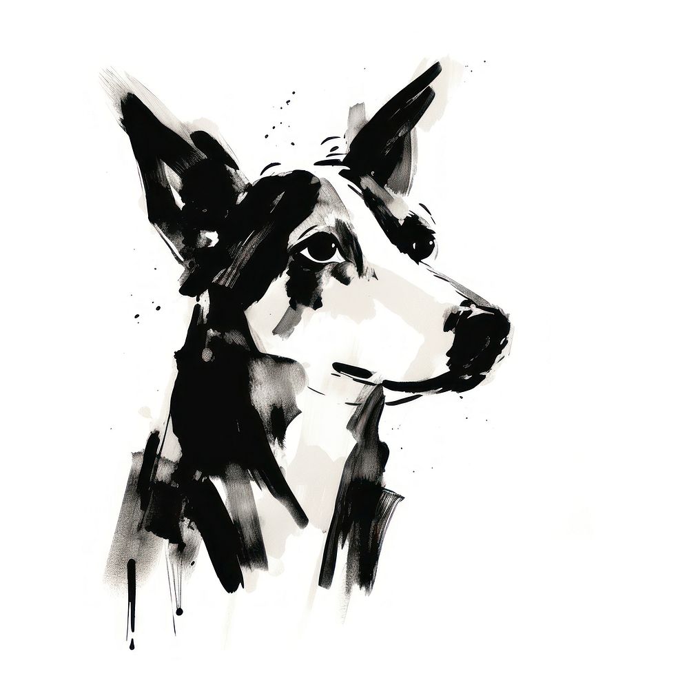 Dog drawing mammal animal. AI generated Image by rawpixel.