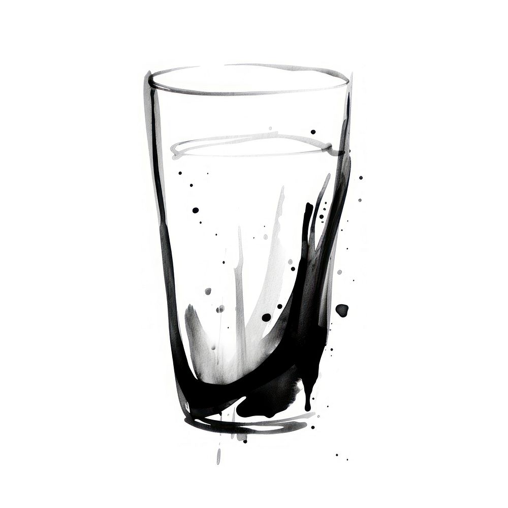 Glass drink black white background. AI generated Image by rawpixel.