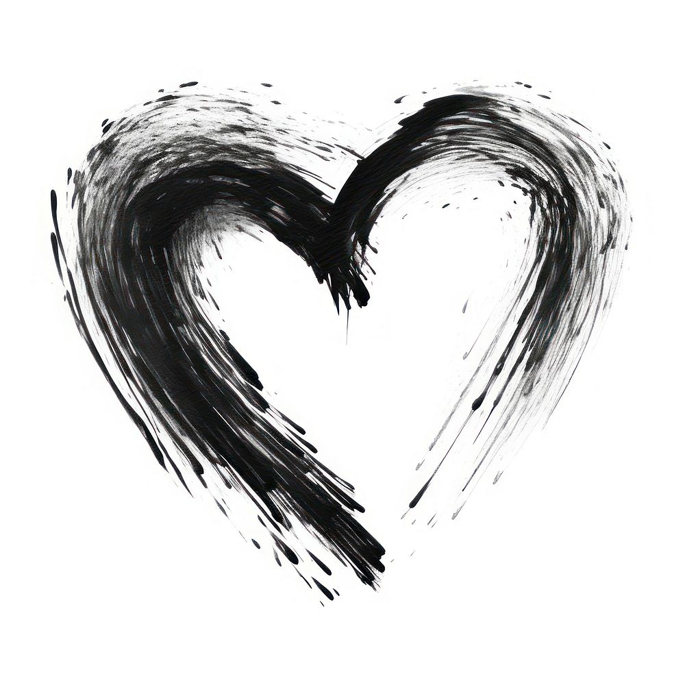 Heart drawing sketch white. AI generated Image by rawpixel.