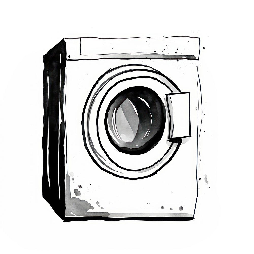 Laundry appliance dryer laundry black white background. AI generated Image by rawpixel.