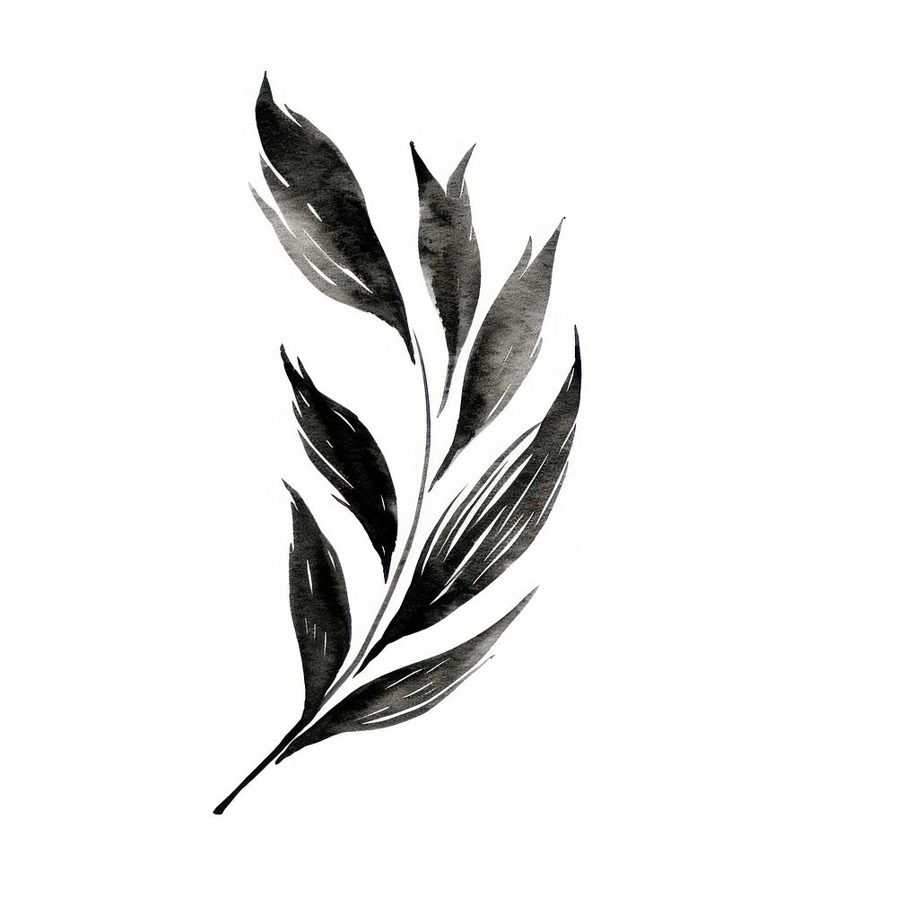 Leaves pattern drawing sketch. AI generated Image by rawpixel.