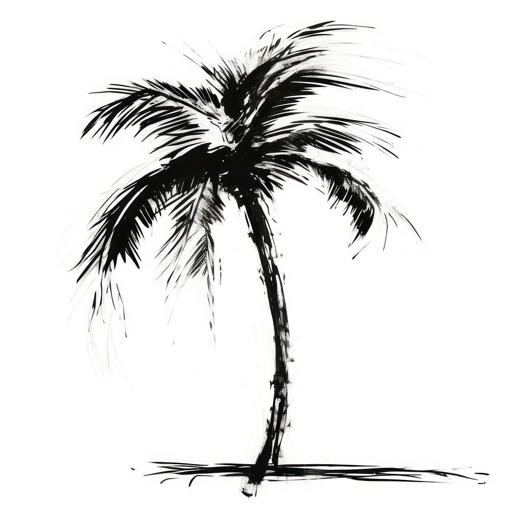 Palm tree drawing sketch plant. AI generated Image by rawpixel.