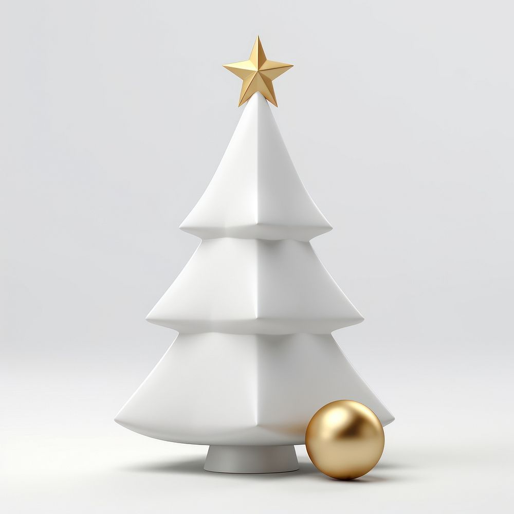 Christmas tree christmas white gold. AI generated Image by rawpixel.