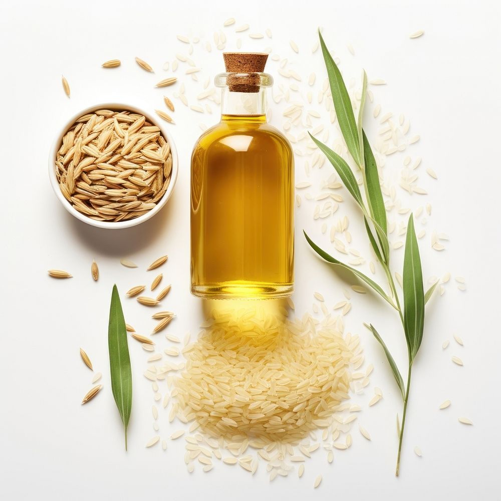 Rice bran oil bottle plant food. AI generated Image by rawpixel.