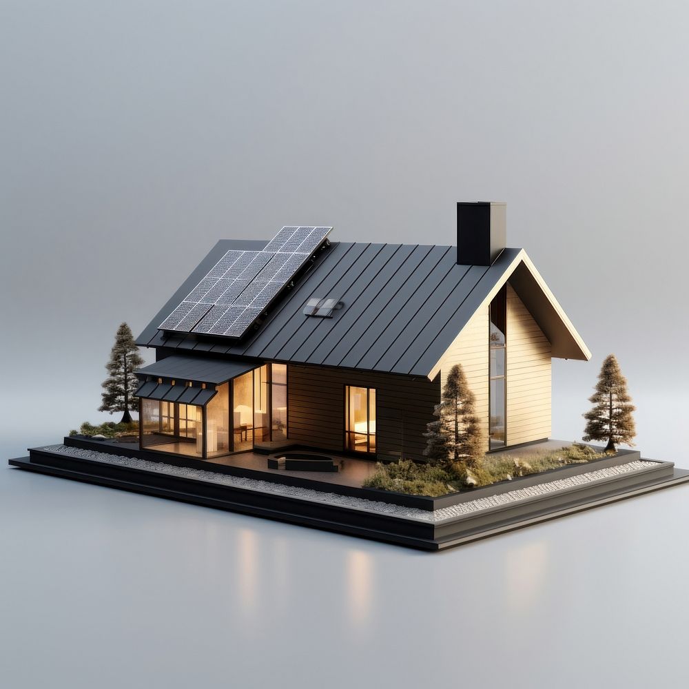 3d house model architecture building roof. AI generated Image by rawpixel.