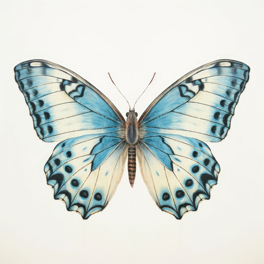 Butterfly flying drawing animal insect. AI generated Image by rawpixel.