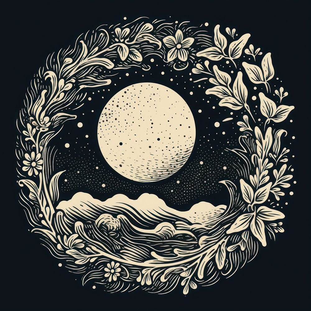 Moon astronomy pattern nature. AI generated Image by rawpixel.