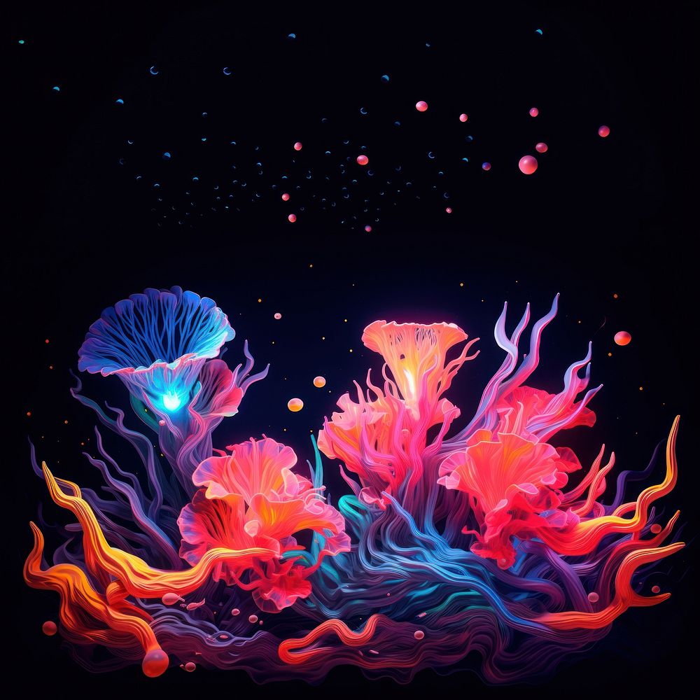 Coral jellyfish invertebrate underwater. AI generated Image by rawpixel.