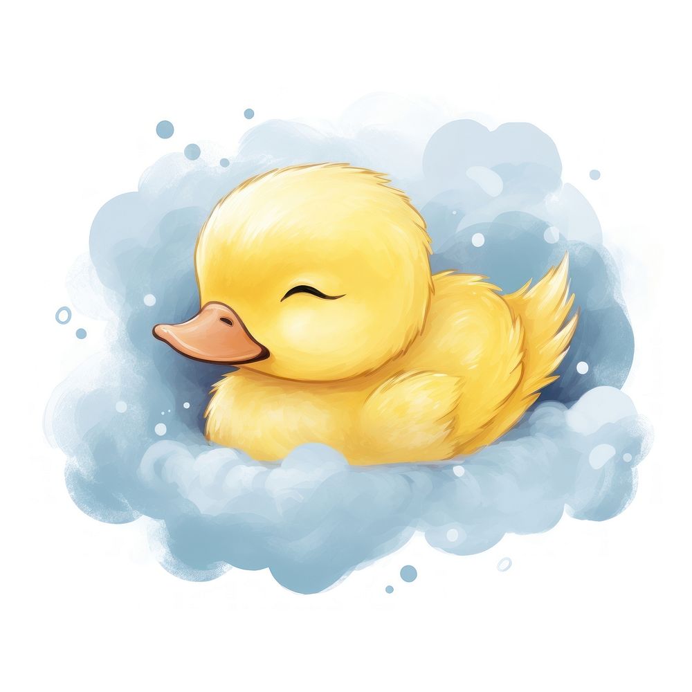 Baby duck sleeping animal nature bird. AI generated Image by rawpixel.