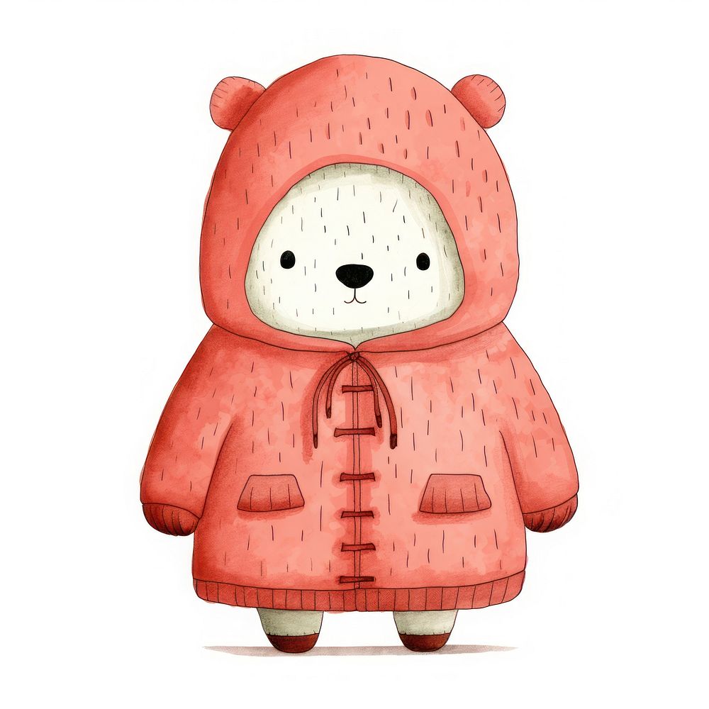 Bear wearing artist costume cute toy white background. AI generated Image by rawpixel.